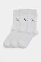White 3-Pack Unisex Bird Embroidered Socks Tmnaw27Co00009