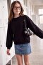 Black Girls/Boys Thick/Fleece-Lined Plain/Basic Crew Neck Knitted Sweatshirt Tkdaw27Sw00032 - 7
