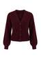 Wardrobe Essentials Bordo Yumuşak Dokulu V Yaka Düşük Kol Triko Hırka TWOAW27HI00150 - 5