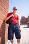 Red Off Shoulder Regular Fit Stripe Detailed 100% Cotton T-Shirt Tmnss26Ts00078 - 3