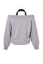 Gri Melanj 2'li Asimetrik Yaka Şehir Baskılı Oversize/Geniş Kesim Örme Sweatshirt TWOAW27SW00123 - 9
