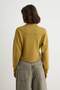 Khaki Patchwork Thick Oversize Wide Cut Stand Collar Knitted Sweatshirt Twoaw27Sw00068 - 4