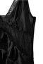 Black Lace and Ruffle Detailed Satin Woven Nightgown Thmaw27Gc00012 - 7