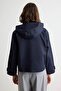Lacivert Kapüşonlu Oversize Kısa Trençkot TWOAW27TR00035 - 5