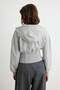 Gri Melanj Kalın Şardonsuz Bele Oturan Kapüşonlu Fermuarlı Örme Hırka/Sweatshirt TWOAW27SW00048 - 4