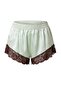 Mint Lace Rope Strap Woven Pajama Set with Satin Shorts Thmss22Pt0269 - 8