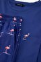Navy Blue Regular Fit Flamingo Printed Knitted Pajama Set Tmnaw27Pt00022 - 6