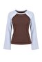 Çok Renkli Premium İnterlok Reglan Kol Oversize Kalıp Uzun Kollu Örme T-Shirt TWOAW27TS00001