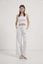 Wide Leg Gabardine Trousers with Tassels - 2