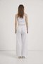 Wide Leg Gabardine Trousers with Tassels - 6