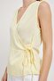 Sleeveless Open Neck Blouse with Side Ties - 4