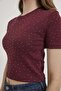 Crew Neck Stoned Crop Premium T-Shirt - 5