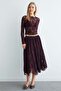 Elastic Waist Floral Pattern Lined Sheer Skirt
