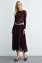 Elastic Waist Floral Pattern Lined Sheer Skirt - 3