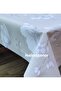 Beige Luxury Pvc Oilcloth Tablecloth with Three-Dimensional Magic Iridescent Bud White Lily Flowers