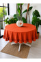 Pearl Velvet Textured Ruffled Round Tablecloth Dark Tile - 2