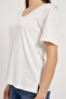 Thick V-Neck Side Slit Stretchy T-Shirt - 4
