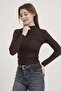 High Neckline Gathered Detailed Transparent Bodysuit