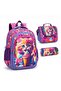 Design Patterned 3 Compartment School Bag Set of 3 (Backpack + Lunch Bag + Pen Bag)