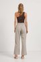 Women's Wide Leg Velcro Closure Cream Palazzo Trousers - 5