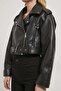 Faux Leather Biker Coat - 4