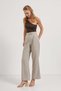 Women's Wide Leg Velcro Closure Cream Palazzo Trousers - 2