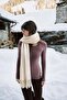 Women's Plain Tasseled Boucle Knitwear Scarf Shawl