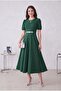 Black Watermelon Sleeve Midi Length Dress - 6