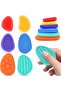 6PCS-1 Set 6PCS Fidget Toys Sensory Stone Set Soft Textured Worry Stones for Autism Calming Silicone