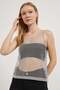 Women's Transparent Tight Glitter Strap Summer Gray Blouse - 3