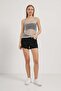 Women's Transparent Tight Glitter Strap Summer Gray Blouse - 2