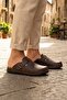 Men's Insole Genuine Leather Single Buckle Adjustable Home Garden Daily Slippers - 2