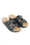 Women's Summer Faux Leather High Heel Two Buckle Adjustable Comfortable Sole Daily Slippers - 3