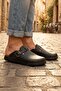 Men's Insole Genuine Leather Single Buckle Adjustable Home Garden Daily Slippers - 2