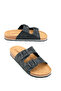Women's Summer Design Faux Leather Cork Sole Two Buckle Adjustable Slippers - 2