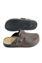 Men's Insole Genuine Leather Single Buckle Adjustable Home Garden Daily Slippers - 7