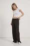 Textured Trousers with Waist Tie Detail - 3
