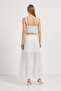 Women's Gipeli Thin Strap Patterned White Crop Blouse - 5