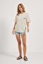 Women's Cat Back Print Summer Cream Oversize T-Shirt - 3
