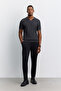 Men's Anthracite Polo Collar Buttonless Rayon Blend Regular Fit Knitwear T-Shirt A62Y5060 - 7