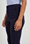 Women's High Waist Basic Casual Navy Stretchy Trousers - 4