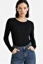 Slim Fit Slim Fit Basic Plain Casual Ribbed Camisole Long Sleeve T-Shirt E5767Ax