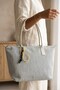 Linen oversized hand and shoulder bag - smoke - 2