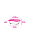 Defne Glass Storage Container Set of 2 Small Size 375 ml Rectangular Pink Plastic Lid (Breakfast) - 5