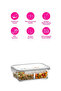 Fresco Glass Compartment Storage Container Single Large Size 1100 ml Rectangular White Lockable Lid - 4