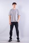 4051 buttoned collared self-striped t-shirt - 4