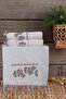 2-Piece Cross-Stitch Flower Embroidered Hand and Face Towel Set with Tasseled