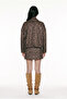 Leopard Patterned Shawl Collar Jacket Brown - 5