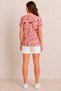 Women's Pink Floral Print Short Sleeve Blouse – Crew Neck Regular Fit Summer Top - 3