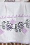 2-Piece Cross-Stitch Flower Embroidered Hand and Face Towel Set with Tasseled - 2